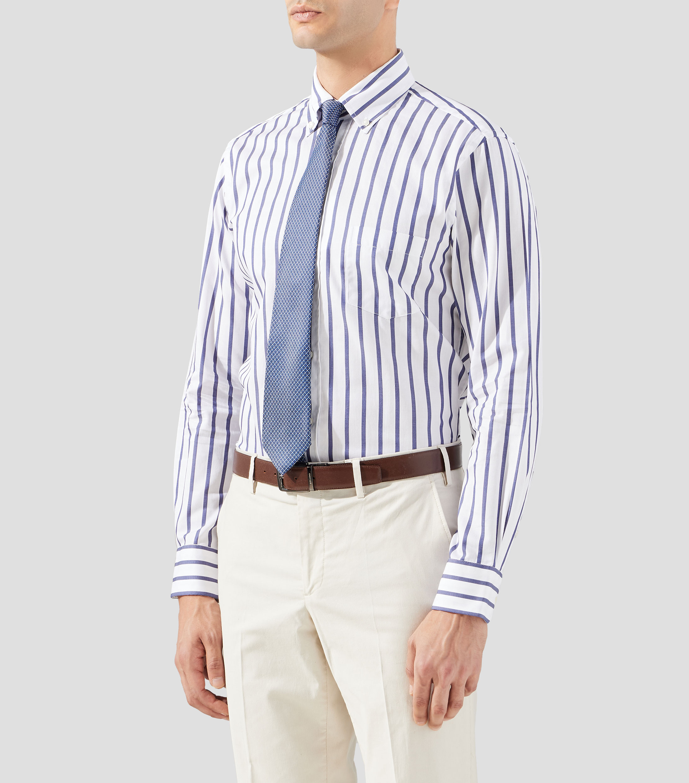 Camisa de rayas manga larga Hombre